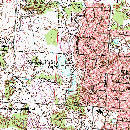 Topographic Map of Spring Valley Lake, OH