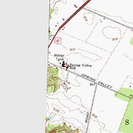Topographic Map of Spring Valley School, OH