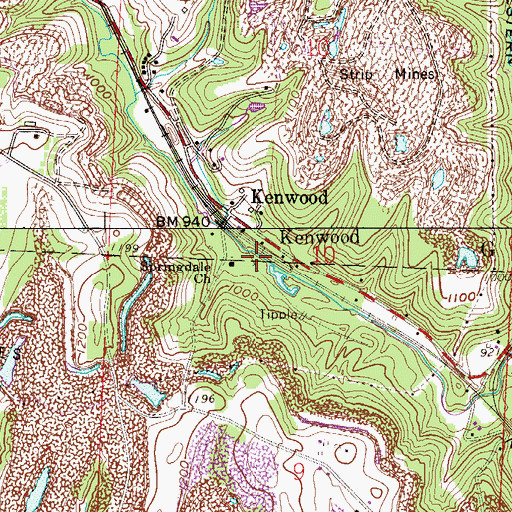 Topographic Map of Springdale Church, OH