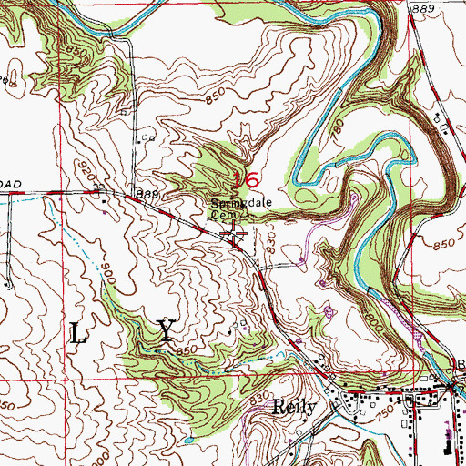 Topographic Map of Springdale Cemetery, OH