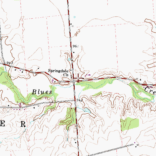 Topographic Map of Springdale Church, OH