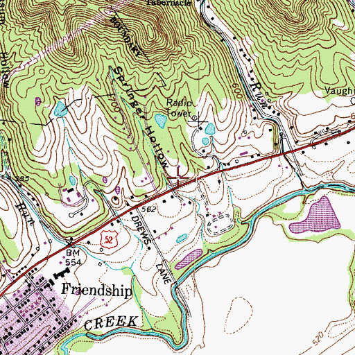 Topographic Map of Springer Hollow, OH