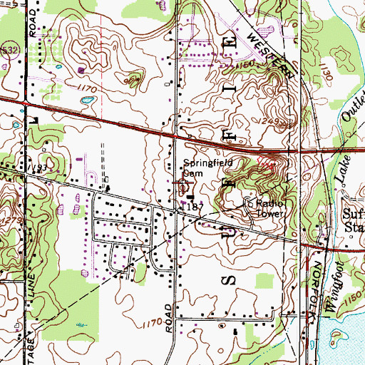 Topographic Map of Springfield Cemetery, OH