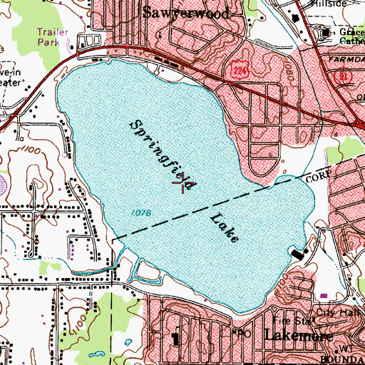 Topographic Map of Springfield Lake, OH