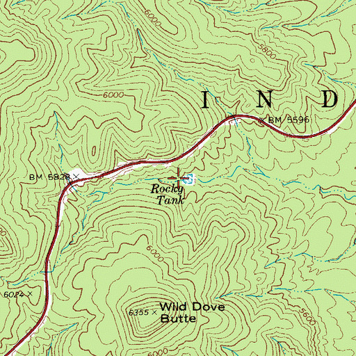 Topographic Map of Rocky Tank, AZ
