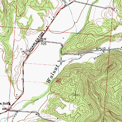 Topographic Map of Spud Run, OH