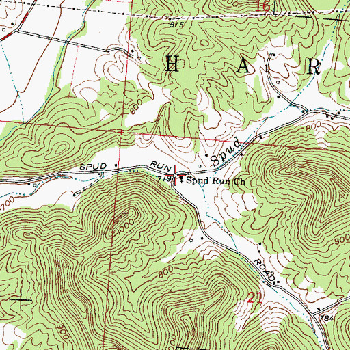 Topographic Map of Spud Run Church, OH