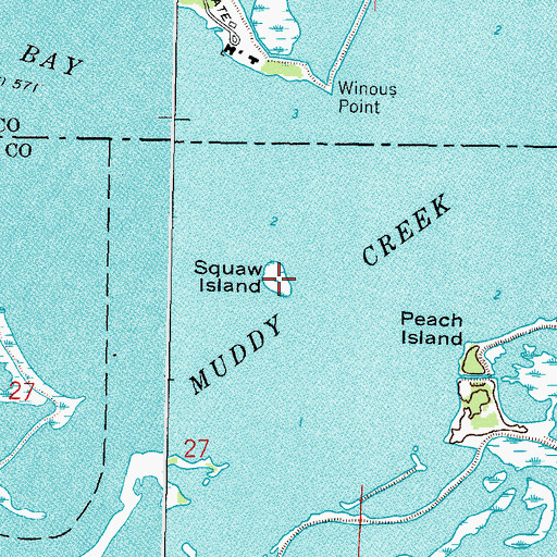 Topographic Map of Squaw Island, OH