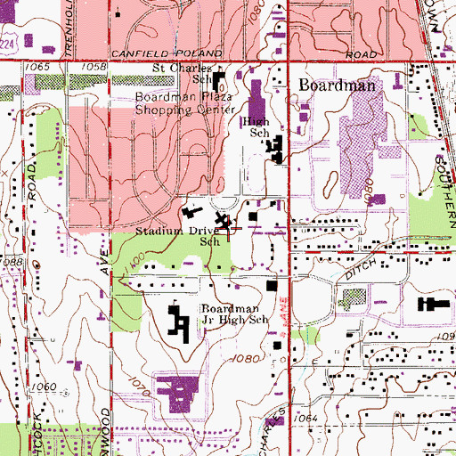 Topographic Map of Stadium Drive School, OH