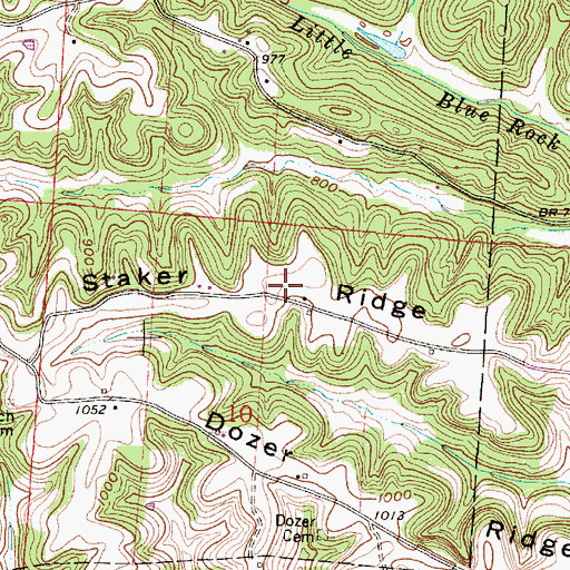 Topographic Map of Staker Ridge, OH