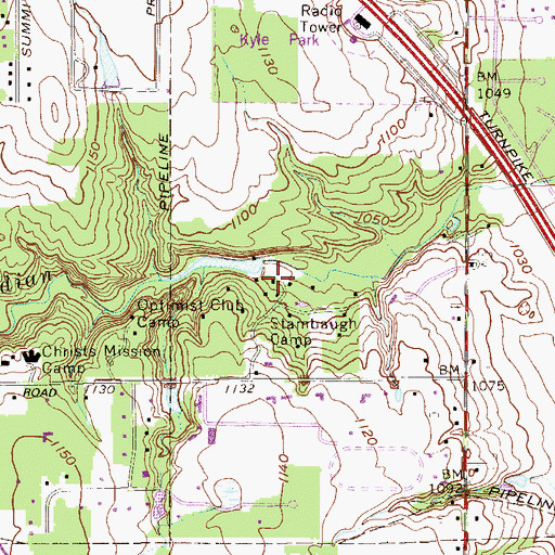 Topographic Map of Stambaugh Camp, OH