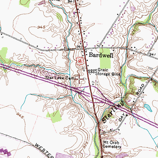 Topographic Map of Star Lake Cemetery, OH