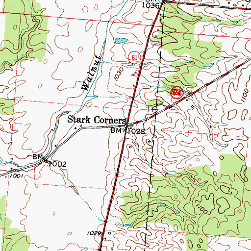 Topographic Map of Stark Corners, OH