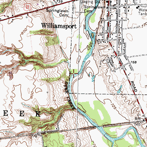 Topographic Map of State Run, OH