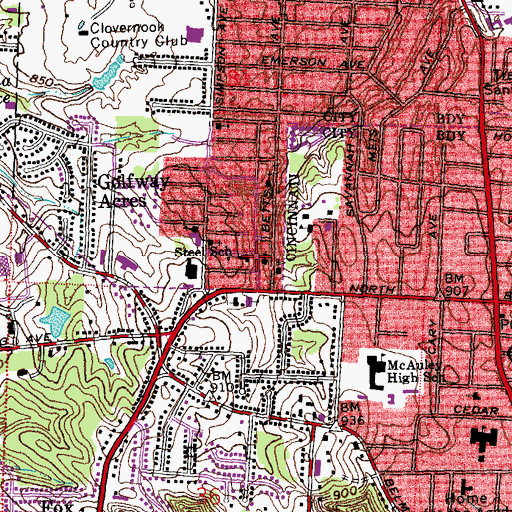 Topographic Map of Steel School, OH