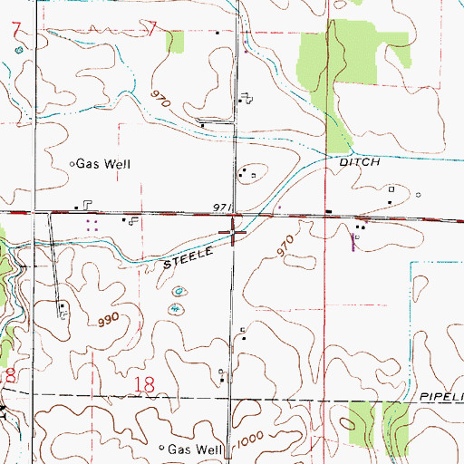 Topographic Map of Steele Ditch, OH