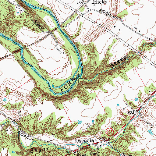 Topographic Map of Steep Hollow, OH