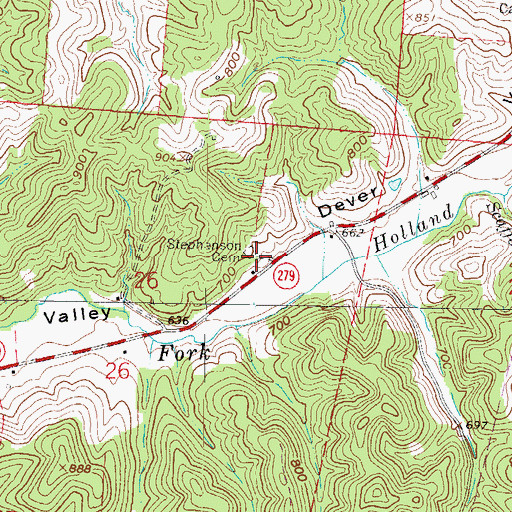 Topographic Map of Stephenson Cemetery, OH