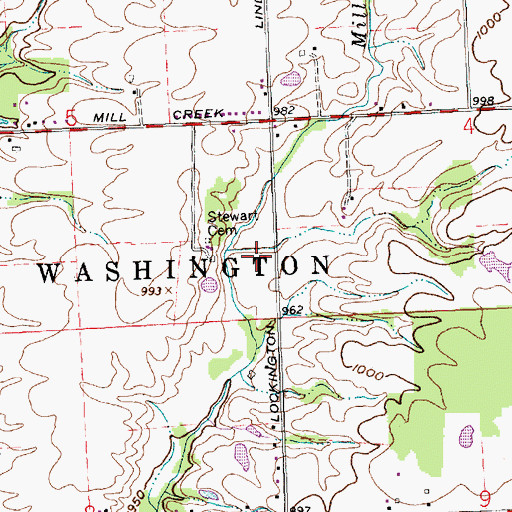 Topographic Map of Stewart Cemetery, OH