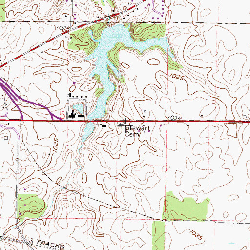 Topographic Map of Stewart Cemetery, OH