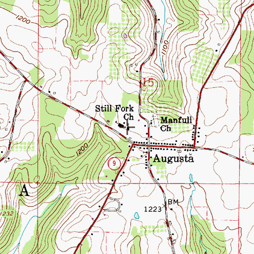 Topographic Map of Still Fork Church, OH