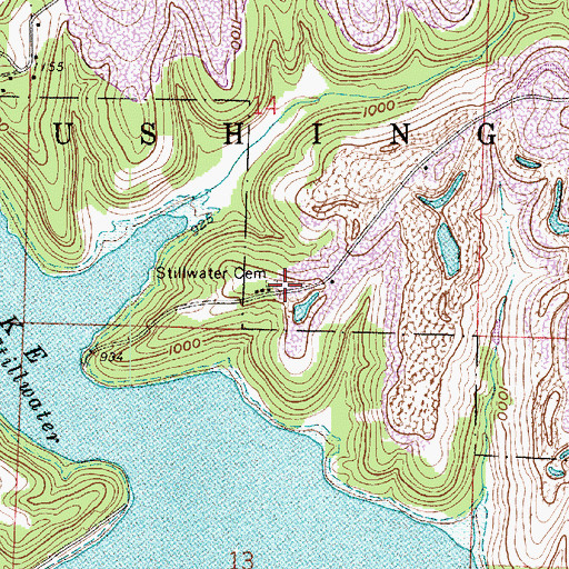 Topographic Map of Stillwater Cemetery, OH