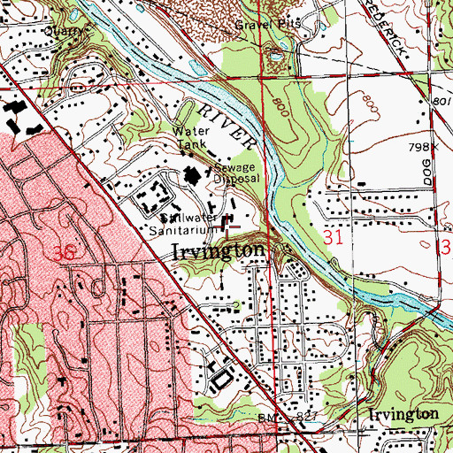 Topographic Map of Stillwater Sanitarium, OH