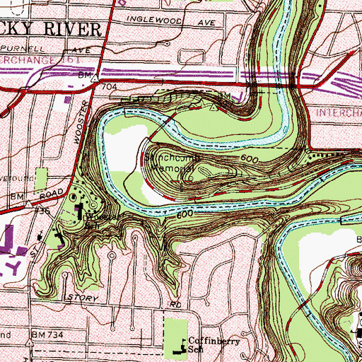 Topographic Map of Stinchcomb Memorial, OH