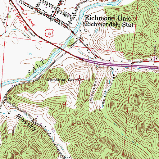 Topographic Map of Stockman Cemetery, OH