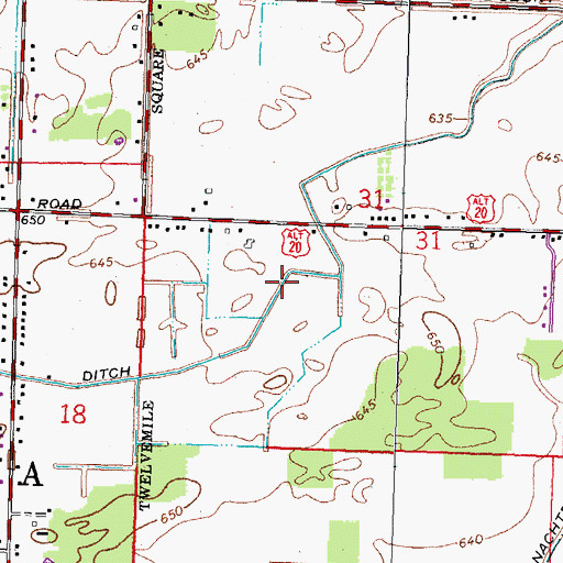 Topographic Map of Stone Ditch, OH