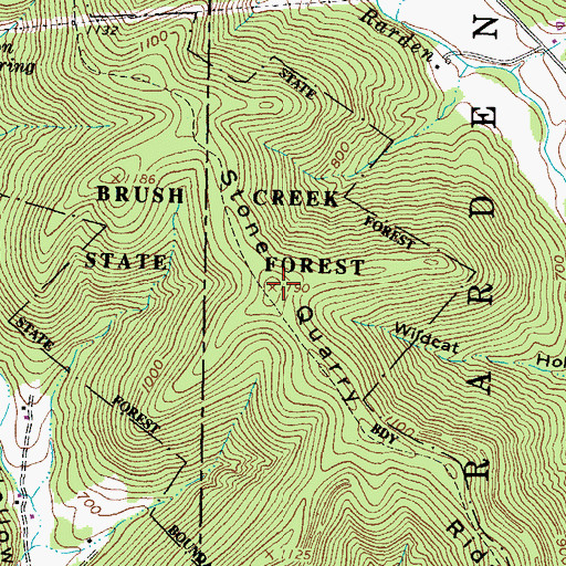 Topographic Map of Stone Quarry Ridge, OH