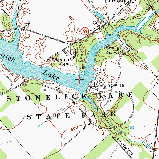 Topographic Map of Stonelick Lake State Park, OH