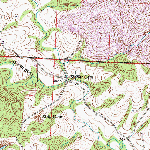 Topographic Map of Stoner Cemetery, OH