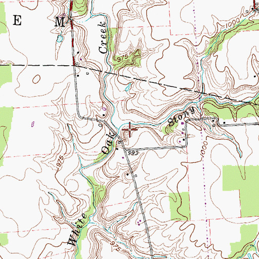 Topographic Map of Stony Branch, OH