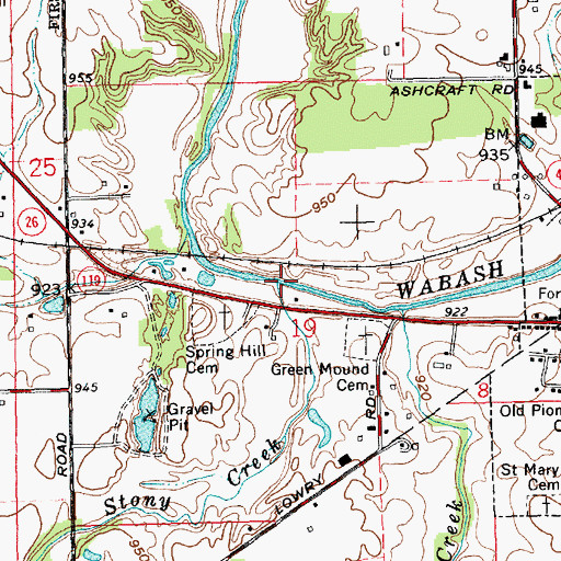 Topographic Map of Stony Creek, OH