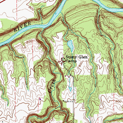 Topographic Map of Stony Glen Camp, OH