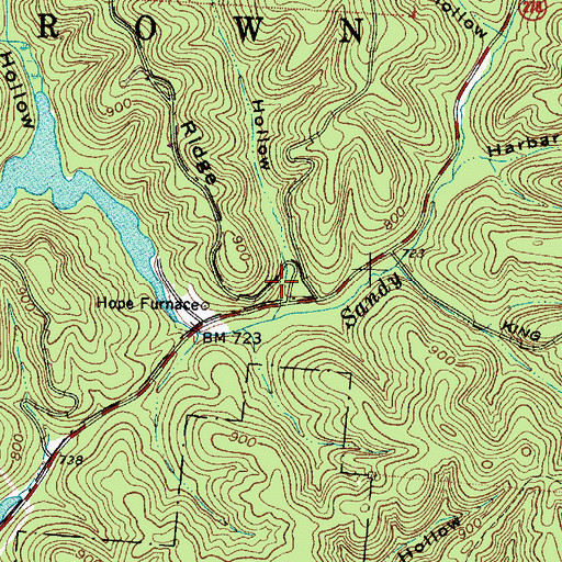 Topographic Map of Stony Hollow, OH