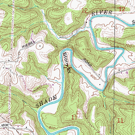 Topographic Map of Stony Point, OH