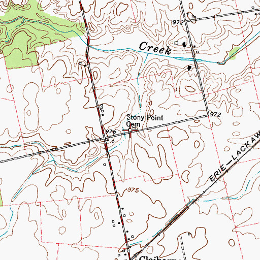 Topographic Map of Stony Point Cemetery, OH