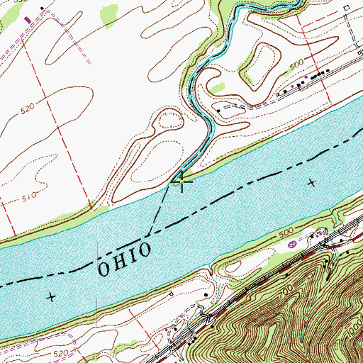Topographic Map of Stony Run, OH