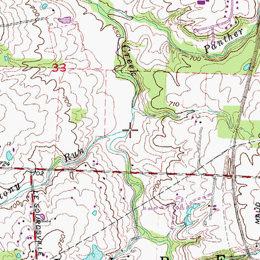 Topographic Map of Stony Run, OH