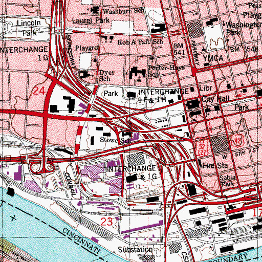 Topographic Map of Stowe School, OH