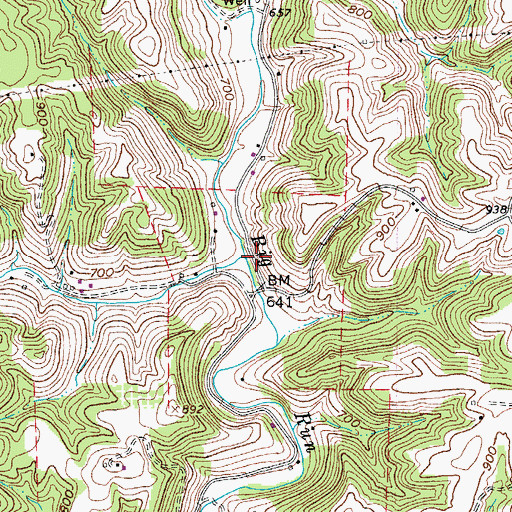 Topographic Map of Straight Run, OH