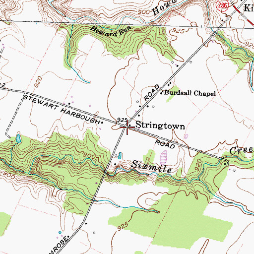 Topographic Map of Stringtown, OH