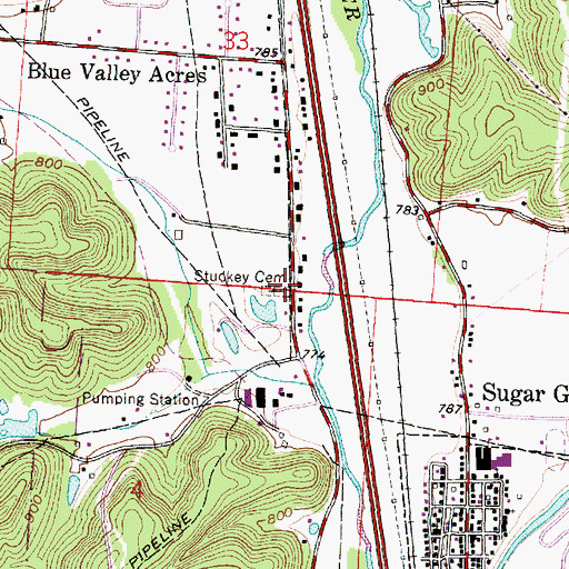 Topographic Map of Stuckey Cemetery, OH