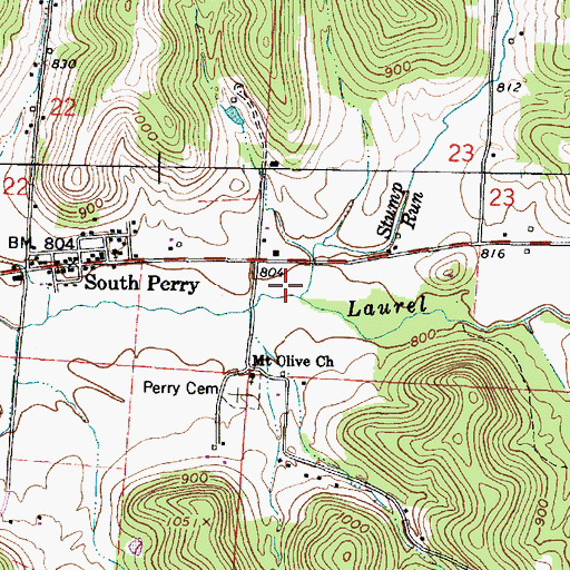 Topographic Map of Stump Run, OH