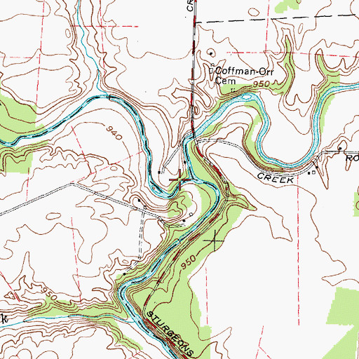 Topographic Map of Sugar Creek, OH