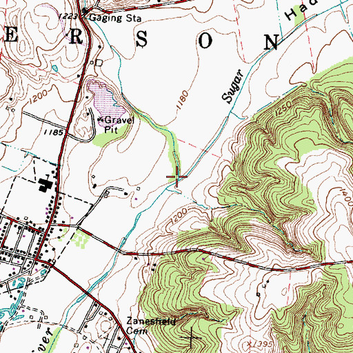 Topographic Map of Sugar Creek, OH