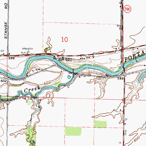 Topographic Map of Sugar Creek, OH