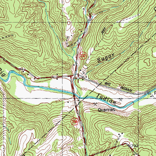 Topographic Map of Sugar Creek, OH